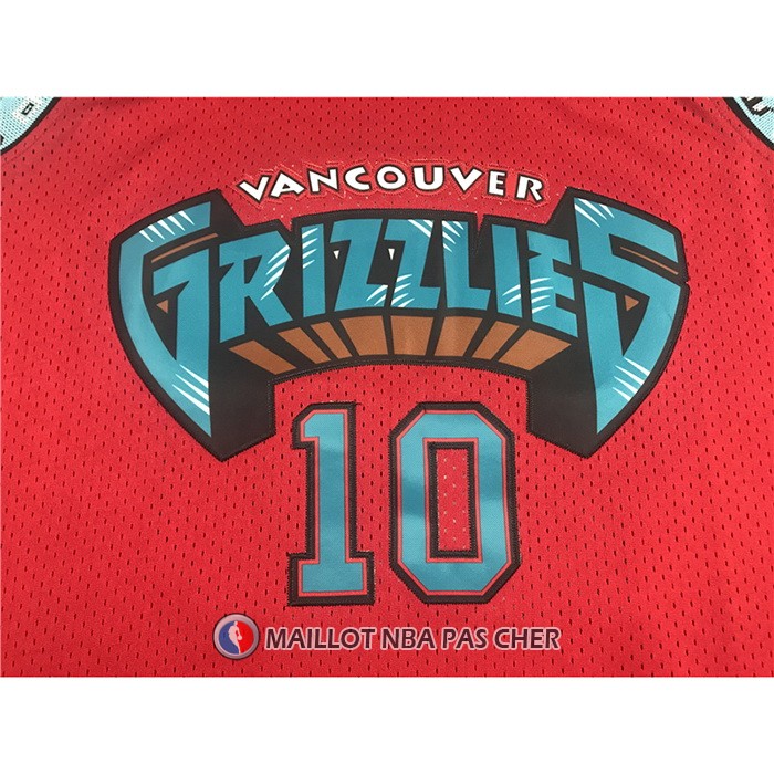 Maillot Memphis Grizzlies Mike Bibby NO 10 Mitchell & Ness 1998-99 Rouge